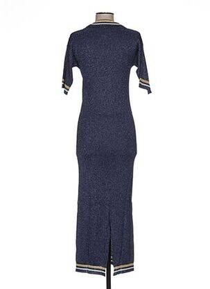 Rochie pulover guler în v mâneci scurte albastru JACQUELINE COQ femeie