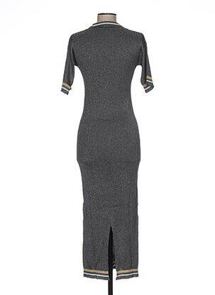 Rochie pulover guler în v mâneci scurte gri JACQUELINE COQ femeie