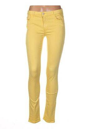 Pantalon slim galben TRUSSARDI JEANS femeie