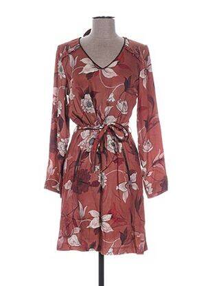 Rochie midi imprimeu floral fără mâneci maro VOODOO femeie