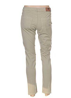 Pantalon 7/8 închidere cu fermoar sub clapetă cu nasturi talie joasă bej MENSI COLLEZIONE femeie