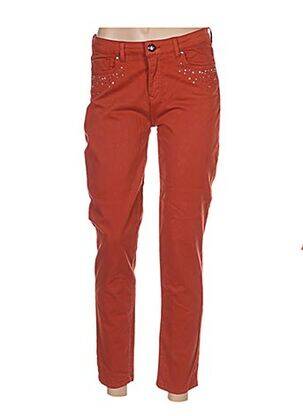 Pantalon 7/8 subțire talie joasă portocalie MENSI COLLEZIONE femeie