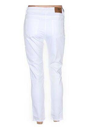 Pantalon 7/8 elasticitate talie joasă alb MENSI COLLEZIONE femeie