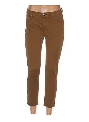 Pantalon 7/8 elasticitate talie joasă maro MENSI COLLEZIONE femeie