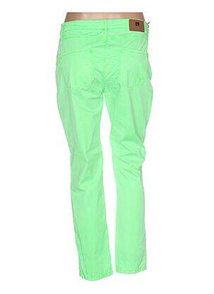 Pantalon 7/8 închidere cu fermoar sub clapetă cu nasturi talie joasă verde MENSI COLLEZIONE femeie