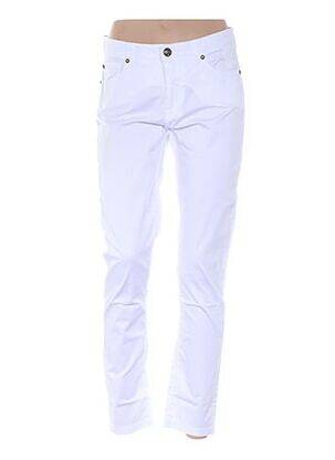Pantalon slim talie joasă talie joasă alb MENSI COLLEZIONE femeie