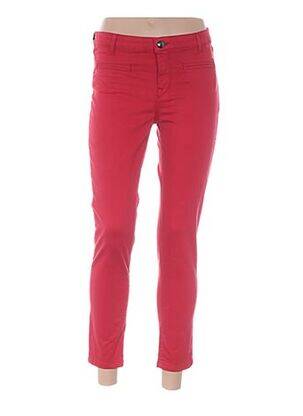 Pantalon 7/8 elasticitate talie joasă roșu MENSI COLLEZIONE femeie
