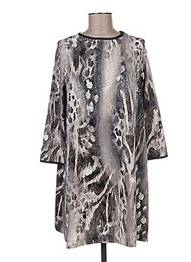Rochie midi mâneci 3/4 mâneci 3/4 gri QUATTRO femme