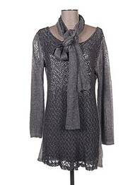 Rochie pulover țesătură melanj mâneci lungi gri QUATTRO femme
