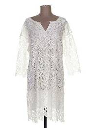 Rochie scurtă mâneci 3/4 mâneci 3/4 bej ROSE TONKA femeie