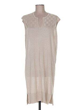 Rochie pulover strânsă pe partea de jos mâneci scurte bej ROSE TONKA femeie