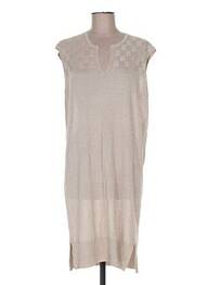 Rochie pulover strânsă pe partea de jos mâneci scurte bej ROSE TONKA femeie
