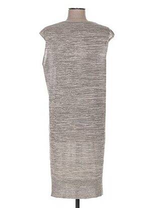 Rochie pulover strânsă pe partea de jos mâneci scurte bej ROSA TAPIOCA femeie