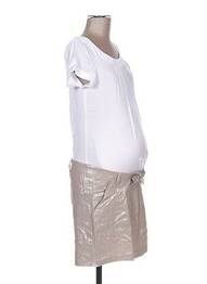 Rochie de maternitate guler rotund bej COLLINE femeie