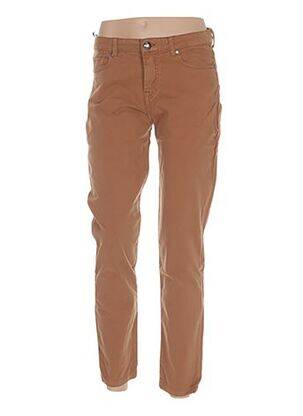 Pantalon slim talie joasă talie joasă maro MENSI COLLEZIONE femeie