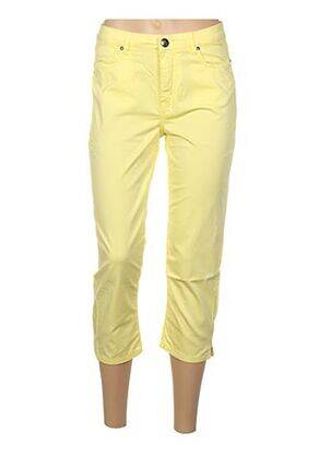 Pantalon trei sferturi talie joasă talie joasă galben MENSI COLLEZIONE femeie