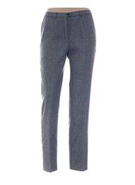 Pantalon drept închidere cu fermoar sub clapetă cu nasturi albastru WEINBERG femme