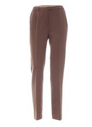 Pantalon drept talie cu cleme talie înaltă maro WEINBERG femme