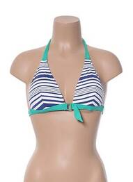 Sutien de costum de baie închidere cu legături de legat top triunghiuri albastru VARIANCE femeie