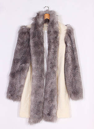 Palton lung alb TUFASH femeie