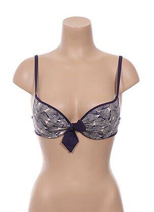 Sutien de costum de baie bretele elastice reglabile top sutien push-up violet HUIT femeie