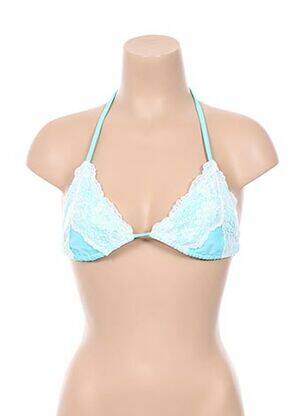 Sutien de costum de baie închidere cu legături de legat top triunghiuri albastru BEACH BUNNY femeie