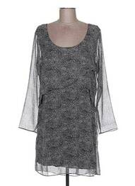 Rochie scurtă croială fluidă mâneci lungi negru DDP femeie