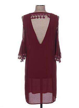 Rochie midi croială fluidă mâneci scurte roșu POUPÉE DE SOIE femeie