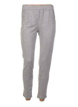 Pantalon 7/8 talie elastică gri POUPÉE DE SOIE femeie