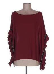 Bluză mâneci scurte mâneci scurte roșu POUPÉE DE SOIE femeie