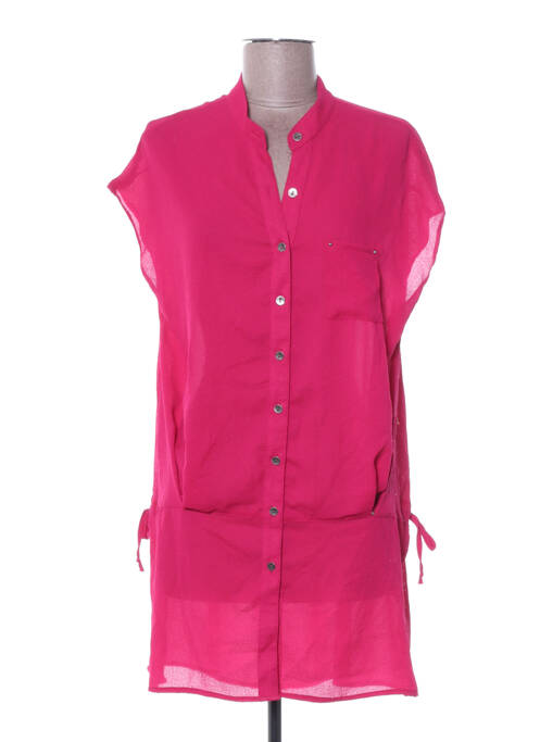 Tunică fără mâneci țesătură crep roz ARELINE femme