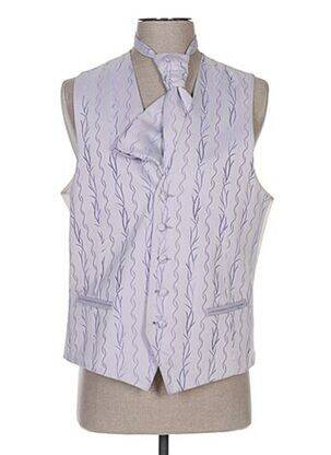 Vestă fără mâneci țesătură satinată violet GREGE CREATION bărbat