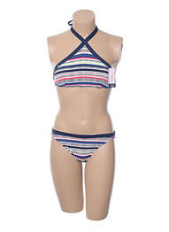 Costum de baie din două piese închidere cu legături de legat top sutien modelat albastru VARIANCE femeie