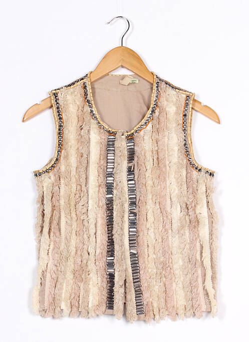 Vestă fără mâneci bej BENDITO PIE femeie