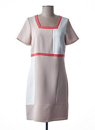 Rochie midi bej FRANCE RIVOIRE femeie