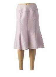 Fustă midi talie elastică roz FRANCE RIVOIRE femme