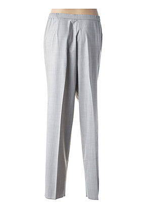 Pantalon drept talie cu cleme talie înaltă gri KARTING femeie