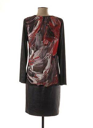 Rochie midi imprimeu fantezie mâneci lungi negru GUY DUBOUIS femeie