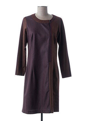 Rochie midi mâneci lungi mâneci lungi maro GUY DUBOUIS femeie