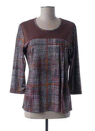Tricou mâneci 3/4 mâneci 3/4 maro GUY DUBOUIS femeie