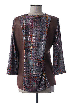 Tricou mâneci 3/4 mâneci 3/4 maro GUY DUBOUIS femeie