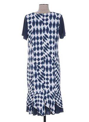 Rochie midi imprimeu fantezie mâneci scurte albastru FRANCE RIVOIRE femeie