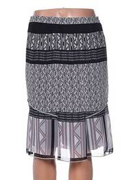Fustă midi talie elastică gri FRANCE RIVOIRE femme