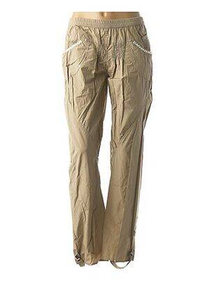 Pantalon drept elasticitate bej CATY LESCA femeie