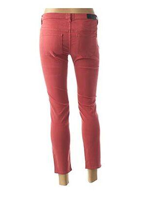 Pantalon 7/8 închidere cu fermoar sub clapetă cu nasturi talie joasă roșu COUTURIST femeie