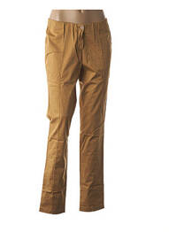 Pantalon închidere cu fermoar sub clapetă cu nasturi maro COUTURIST femme