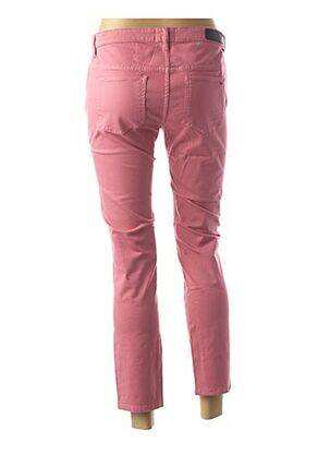 Pantalon 7/8 închidere cu fermoar sub clapetă cu nasturi talie joasă roz COUTURIST femeie