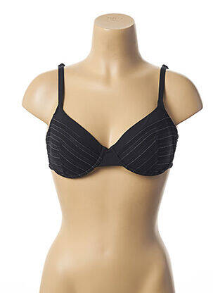 Sutien de costum de baie bretele elastice reglabile negru LOU femeie
