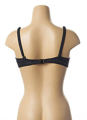 Sutien de costum de baie bretele elastice reglabile negru LOU femeie