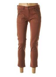 Pantalon 7/8 elasticitate talie joasă maro FIVE femeie